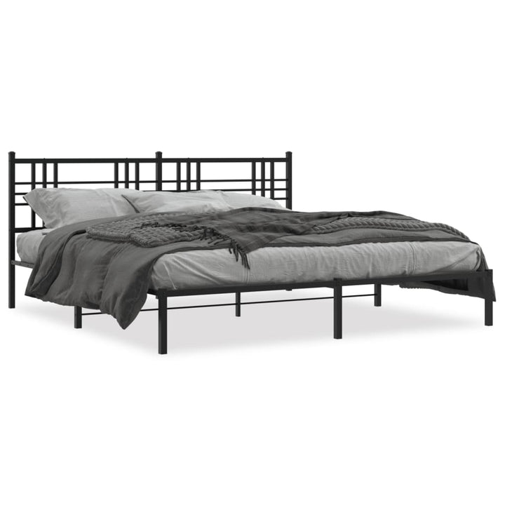 sengeramme med sengegavl 183x213 cm metal sort