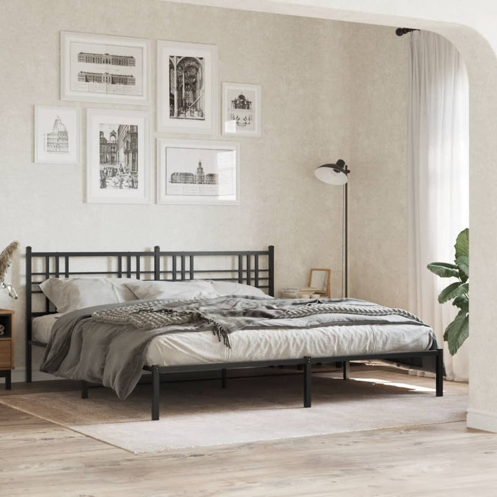 sengeramme med sengegavl 183x213 cm metal sort