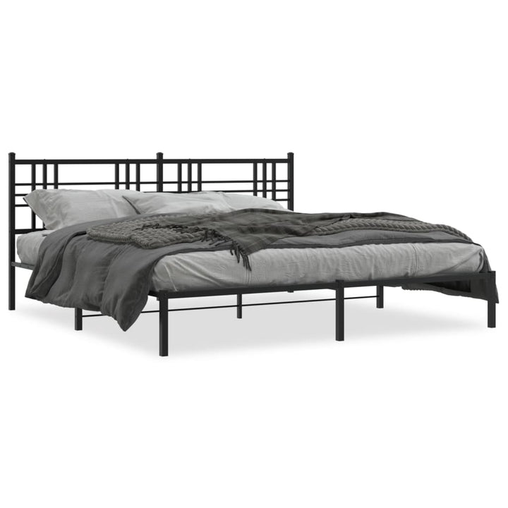 sengeramme med sengegavl 193x203 cm metal sort