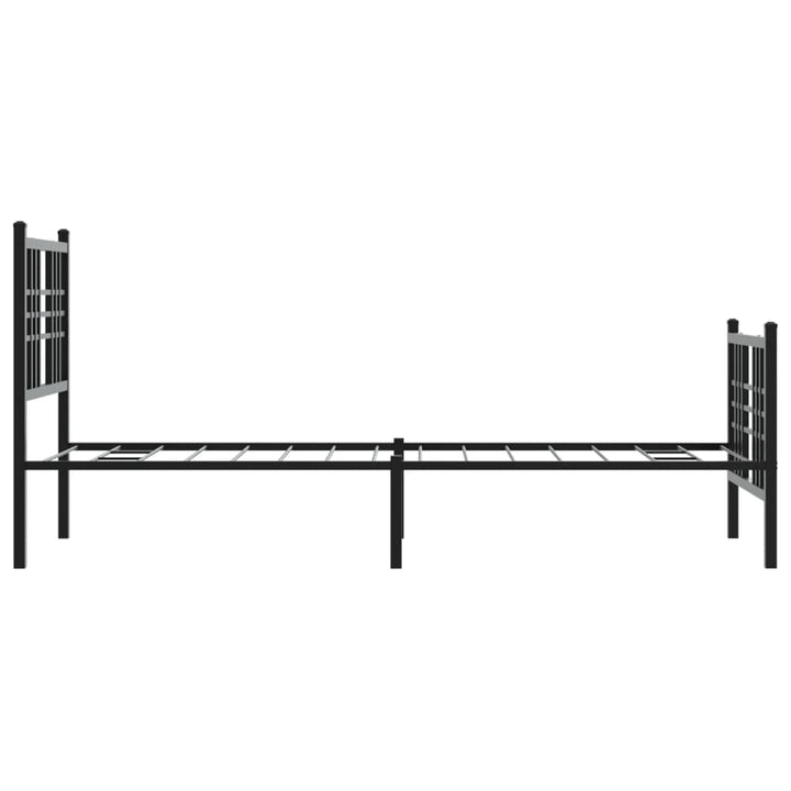 sengeramme med sengegavl og fodgærde 75x190 cm metal sort