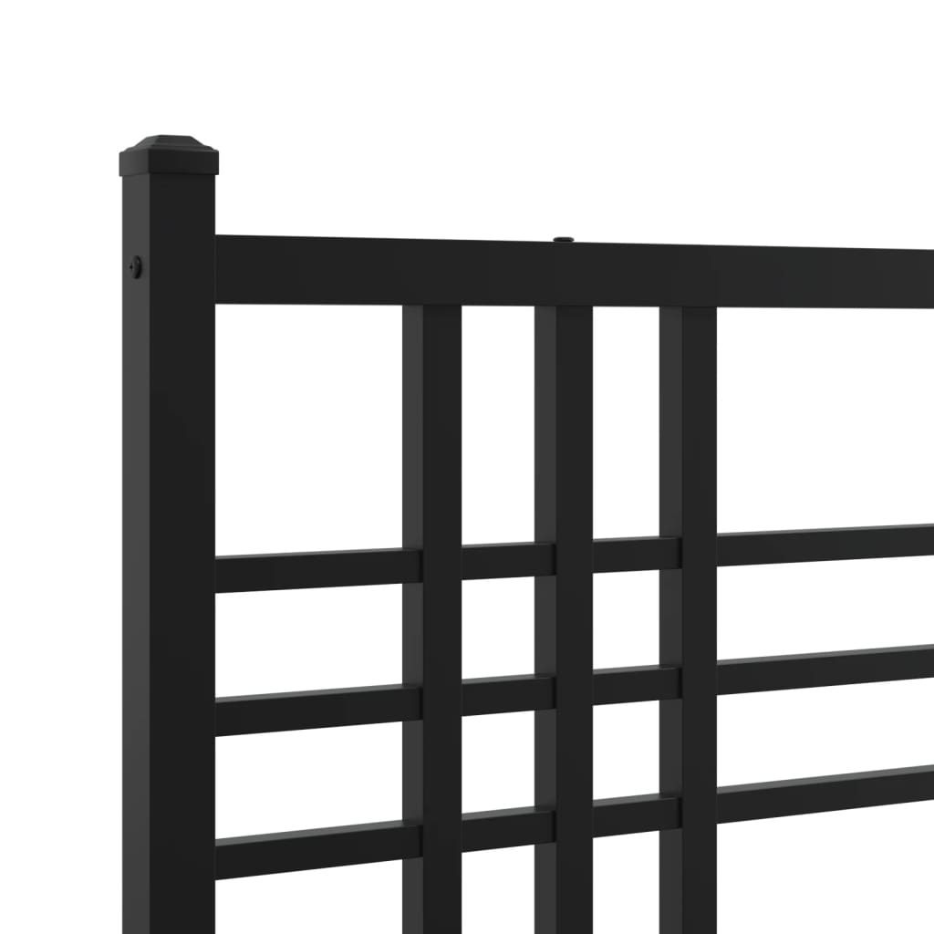sengeramme med sengegavl og fodgærde 75x190 cm metal sort