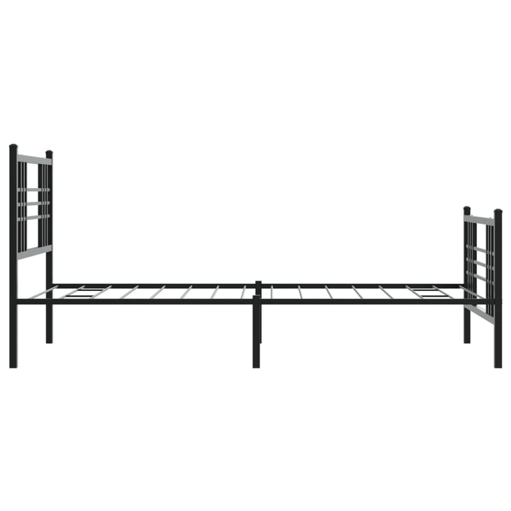 sengeramme med sengegavl og fodgærde 100x190 cm metal sort