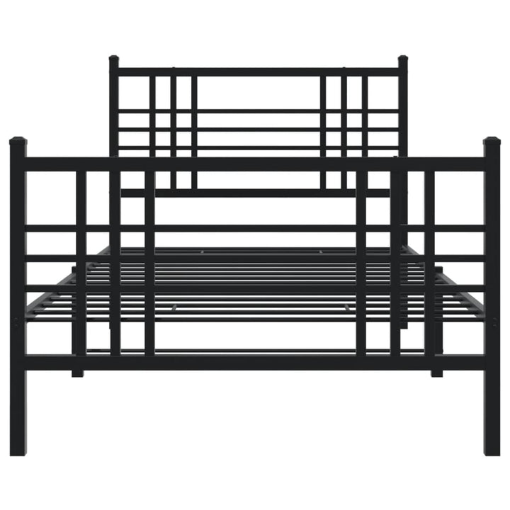 sengeramme med sengegavl og fodgærde 100x200 cm metal sort