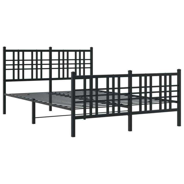 sengeramme med sengegavl og fodgærde 120x190 cm metal sort