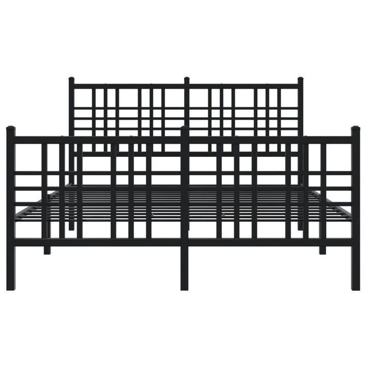 sengeramme med sengegavl og fodgærde 120x190 cm metal sort