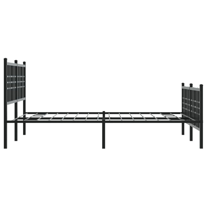 sengeramme med sengegavl og fodgærde 120x190 cm metal sort