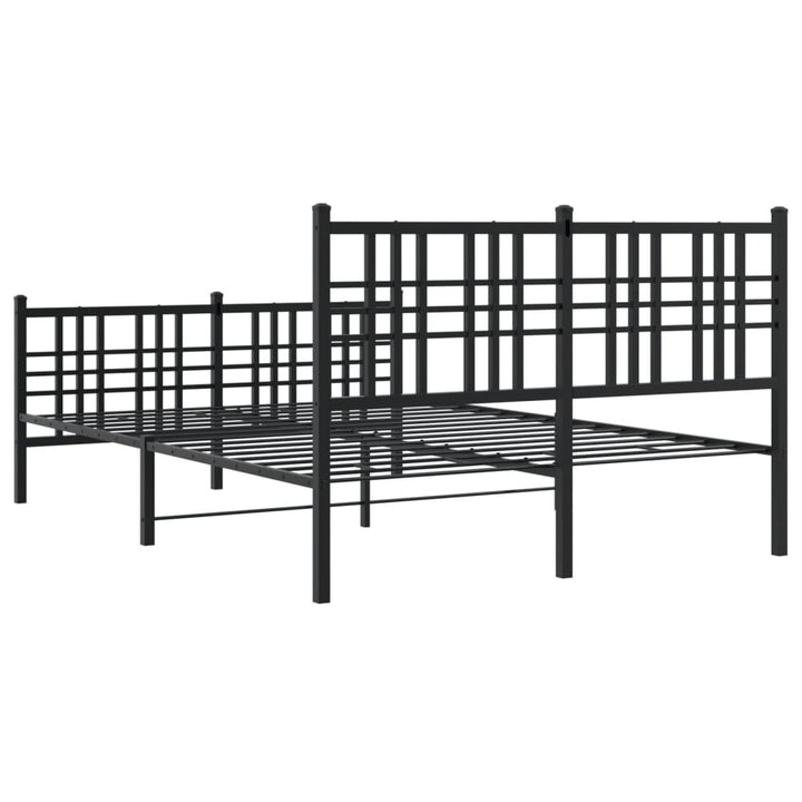 sengeramme med sengegavl og fodgærde 120x190 cm metal sort