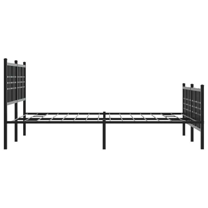 sengeramme med sengegavl og fodgærde 137x190 cm metal sort