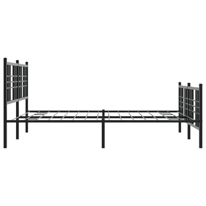 sengeramme med sengegavl og fodgærde 150x200 cm metal sort