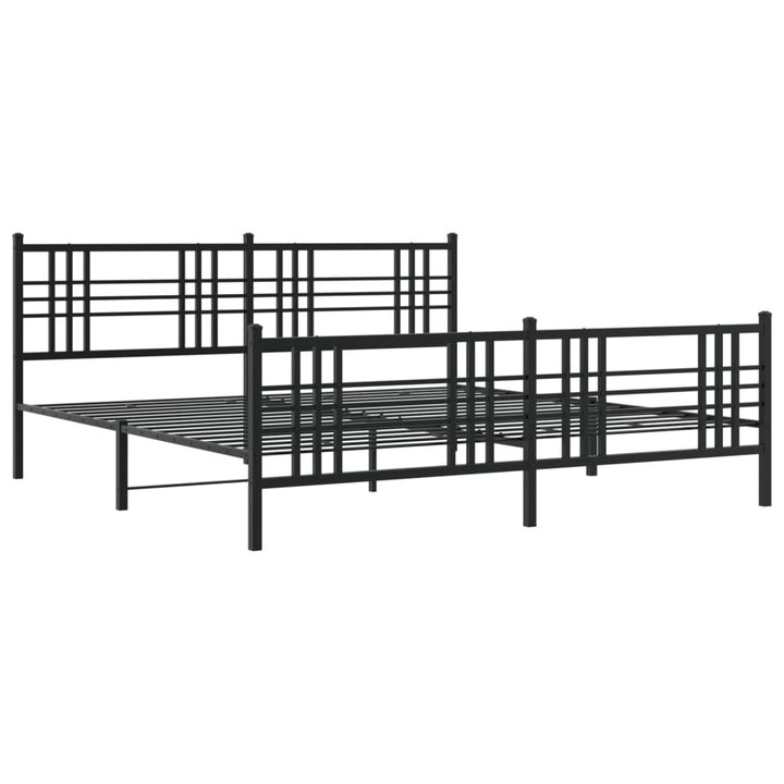 sengeramme med sengegavl og fodgærde 183x213 cm metal sort
