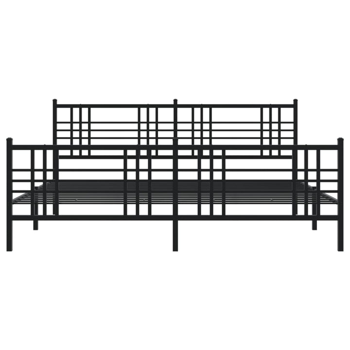 sengeramme med sengegavl og fodgærde 183x213 cm metal sort