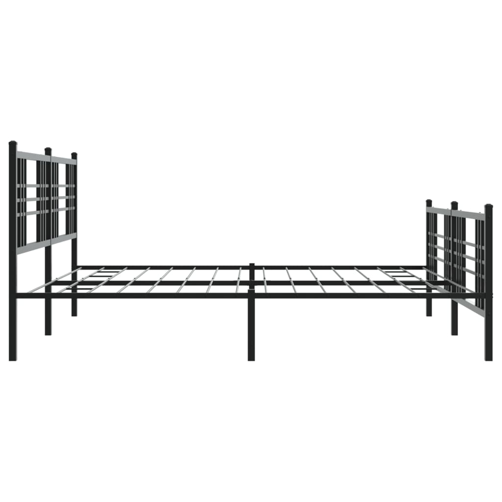 sengeramme med sengegavl og fodgærde 183x213 cm metal sort