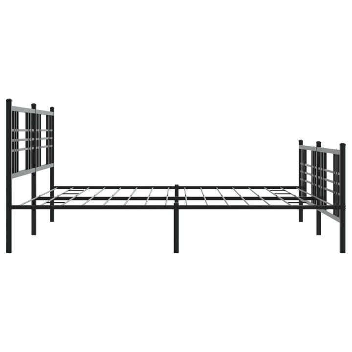 sengeramme med sengegavl og fodgærde 183x213 cm metal sort