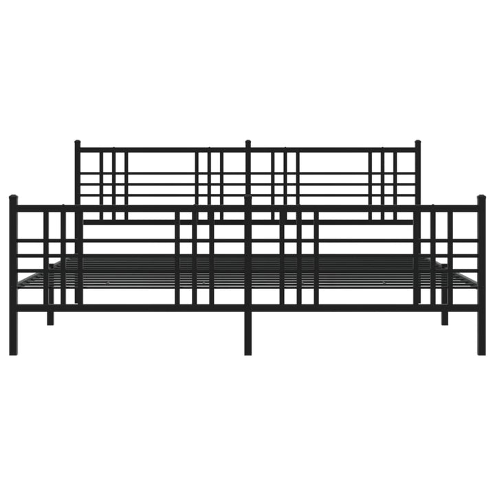 sengeramme med sengegavl og fodgærde 200x200 cm metal sort