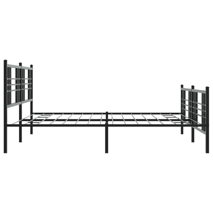 sengeramme med sengegavl og fodgærde 200x200 cm metal sort