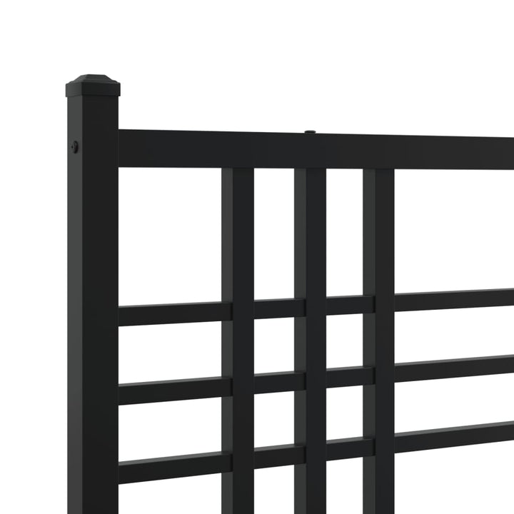 sengeramme med sengegavl og fodgærde 200x200 cm metal sort