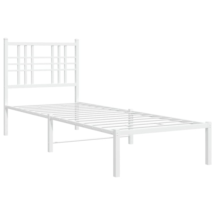 sengeramme uden madras med hovedgærde 75x190 cm hvid