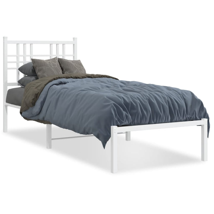 sengeramme med sengegavl 80x200 cm metal hvid