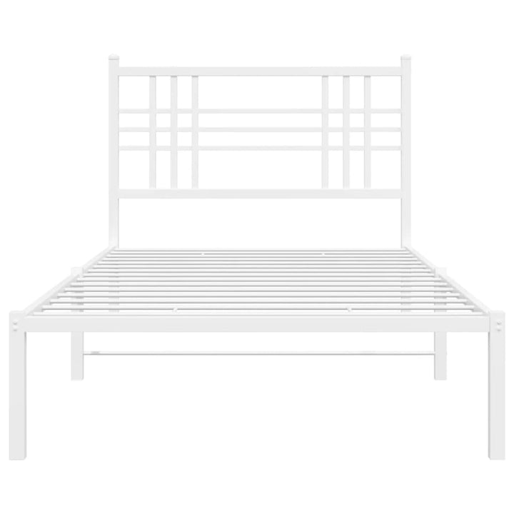 sengeramme med sengegavl 100x190 cm metal hvid