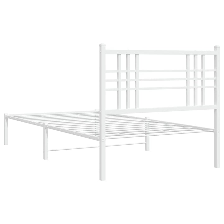 sengeramme med sengegavl 100x190 cm metal hvid