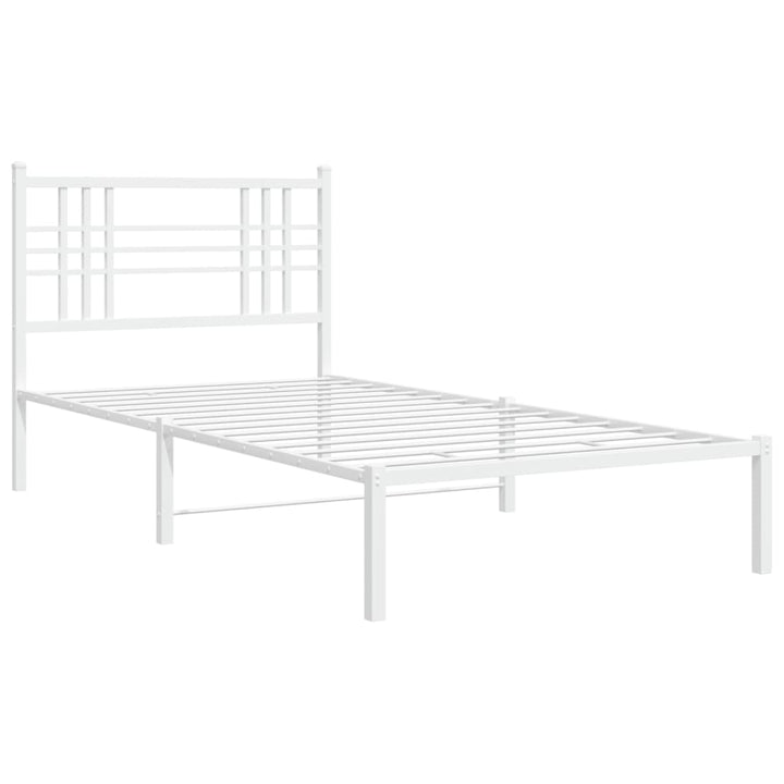 sengeramme med sengegavl 100x200 cm metal hvid