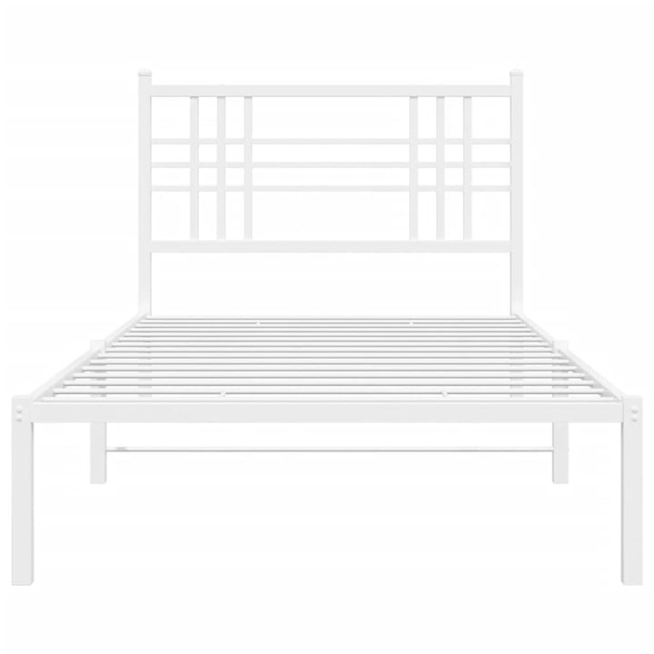 sengeramme med sengegavl 100x200 cm metal hvid