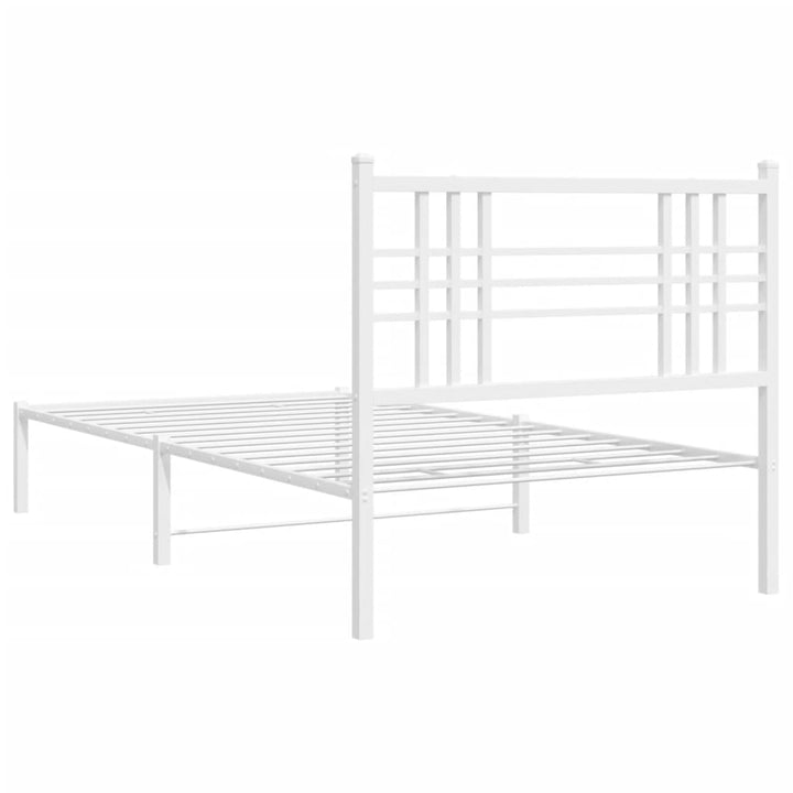 sengeramme med sengegavl 100x200 cm metal hvid