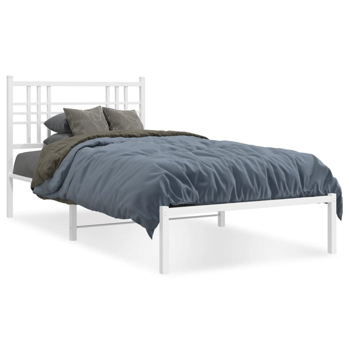 sengeramme med sengegavl 107x203 cm metal hvid