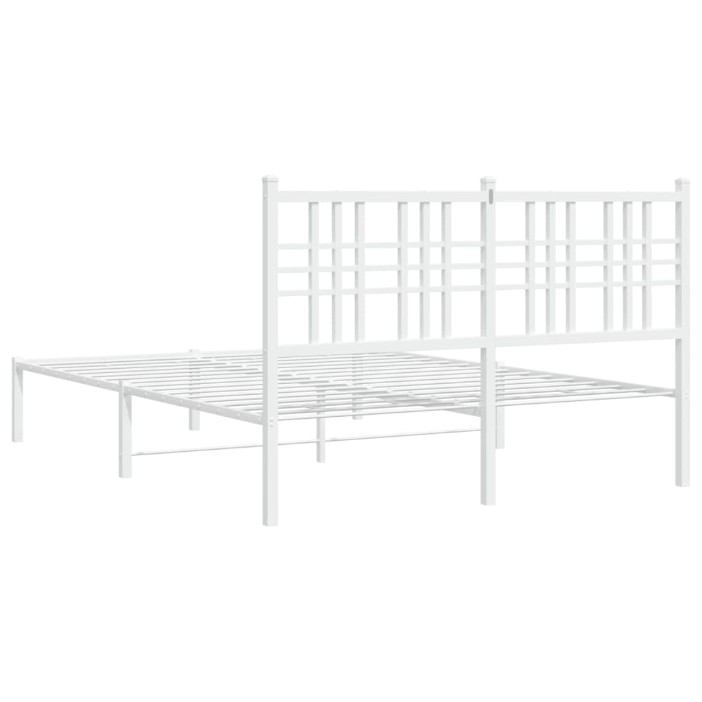 sengeramme med sengegavl 120x200 cm metal hvid