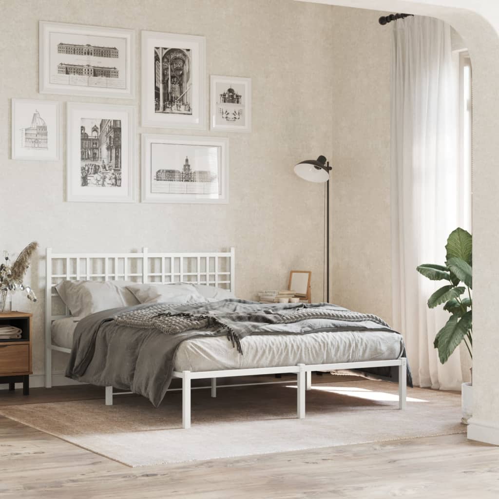 sengeramme med sengegavl 120x200 cm metal hvid
