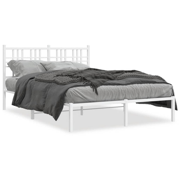 sengeramme med sengegavl 140x190 cm metal hvid