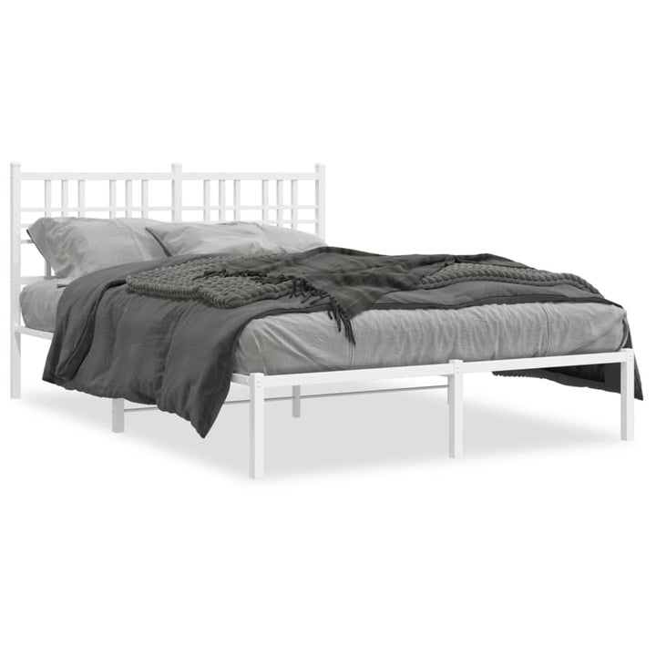 sengeramme med sengegavl 140x200 cm metal hvid