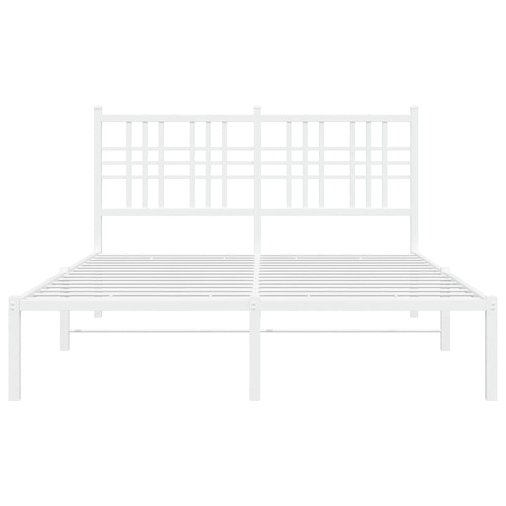 sengeramme med sengegavl 140x200 cm metal hvid