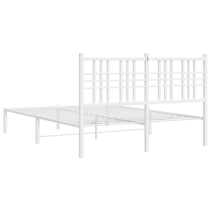 sengeramme med sengegavl 140x200 cm metal hvid