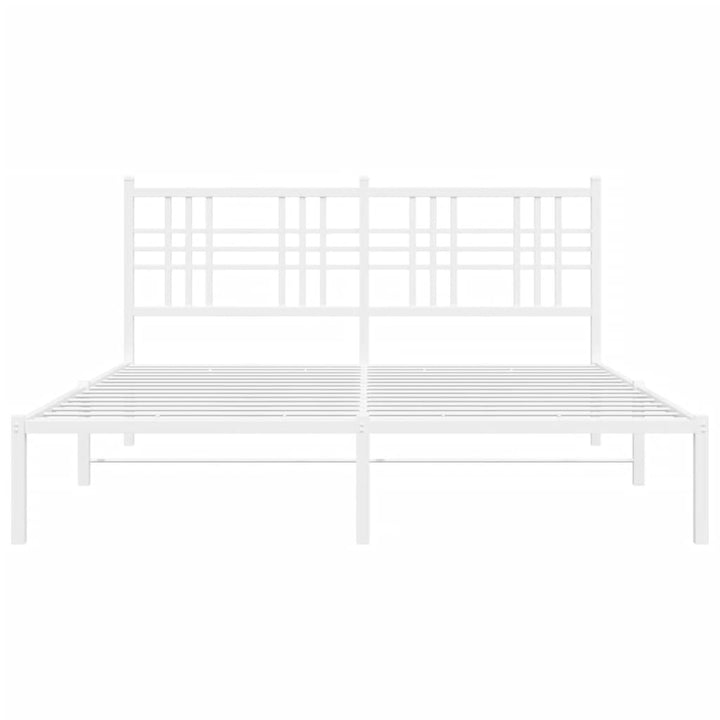 sengeramme med sengegavl 150x200 cm metal hvid