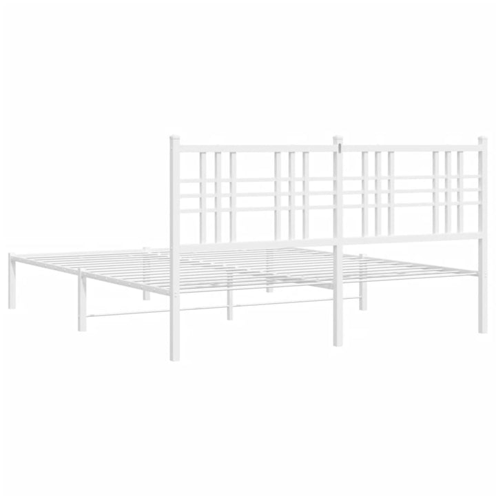 sengeramme med sengegavl 150x200 cm metal hvid
