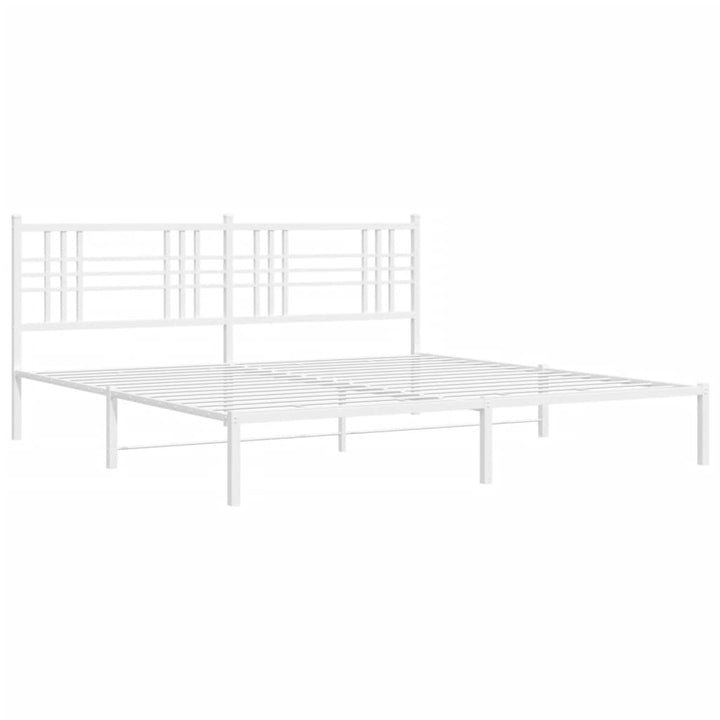 sengeramme med sengegavl 183x213 cm metal hvid