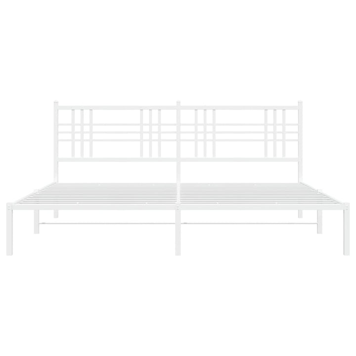 sengeramme med sengegavl 183x213 cm metal hvid