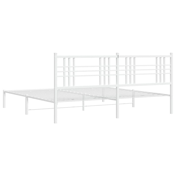 sengeramme med sengegavl 183x213 cm metal hvid