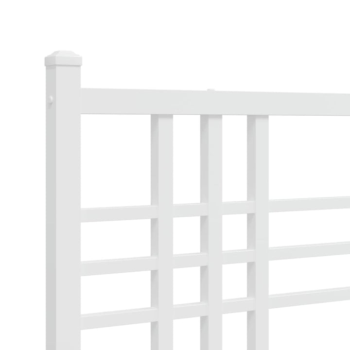sengeramme med sengegavl 183x213 cm metal hvid