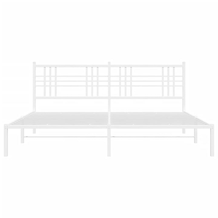 sengeramme med sengegavl 193x203 cm metal hvid