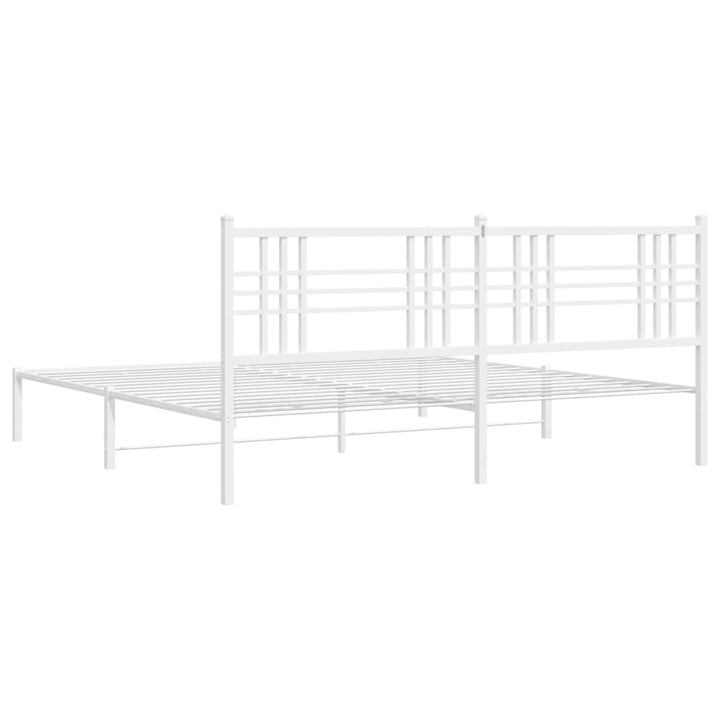sengeramme med sengegavl 193x203 cm metal hvid
