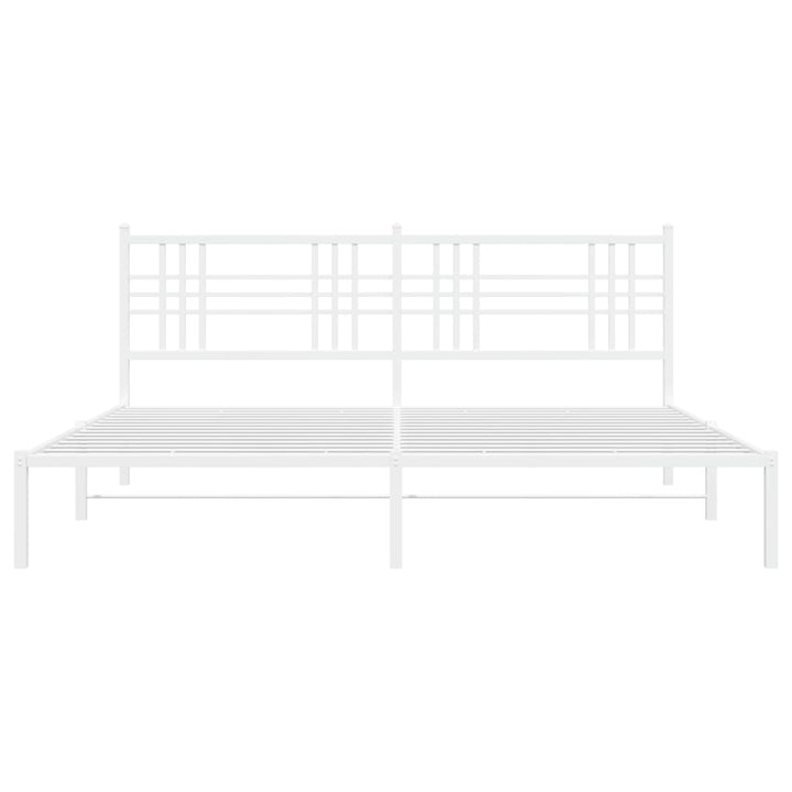 sengeramme med sengegavl 200x200 cm metal hvid