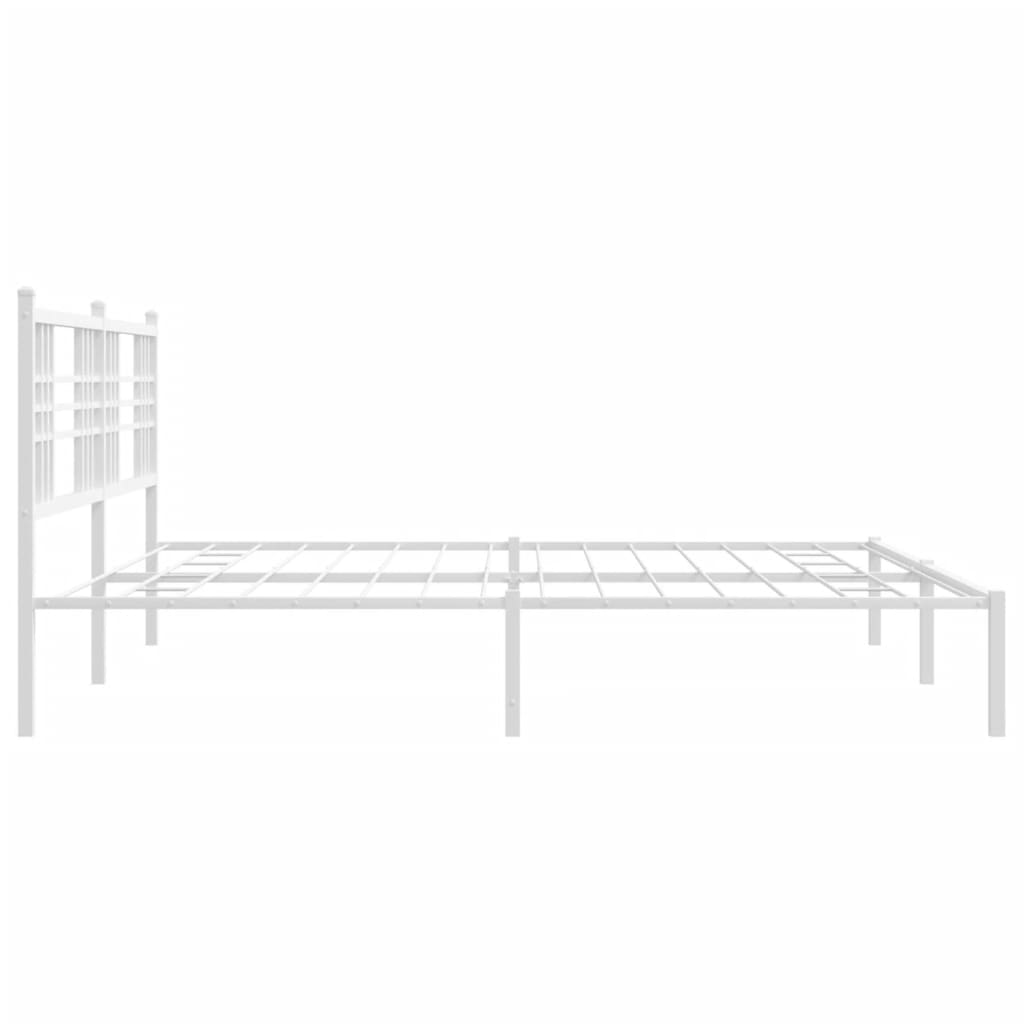 sengeramme med sengegavl 200x200 cm metal hvid