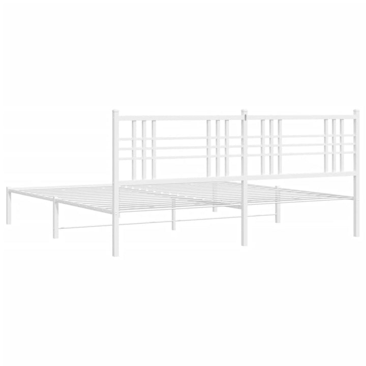 sengeramme med sengegavl 200x200 cm metal hvid