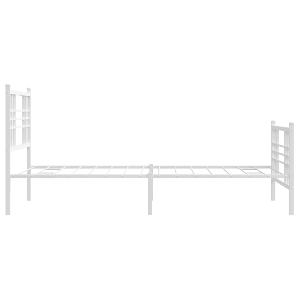 sengeramme med sengegavl og fodgærde 107x203 cm metal hvid
