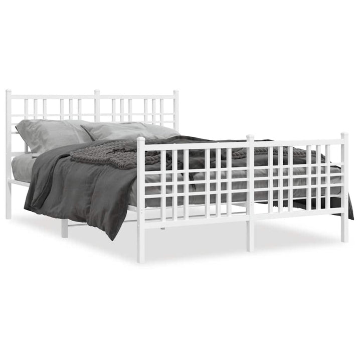 sengeramme med sengegavl og fodgærde 120x190 cm metal hvid