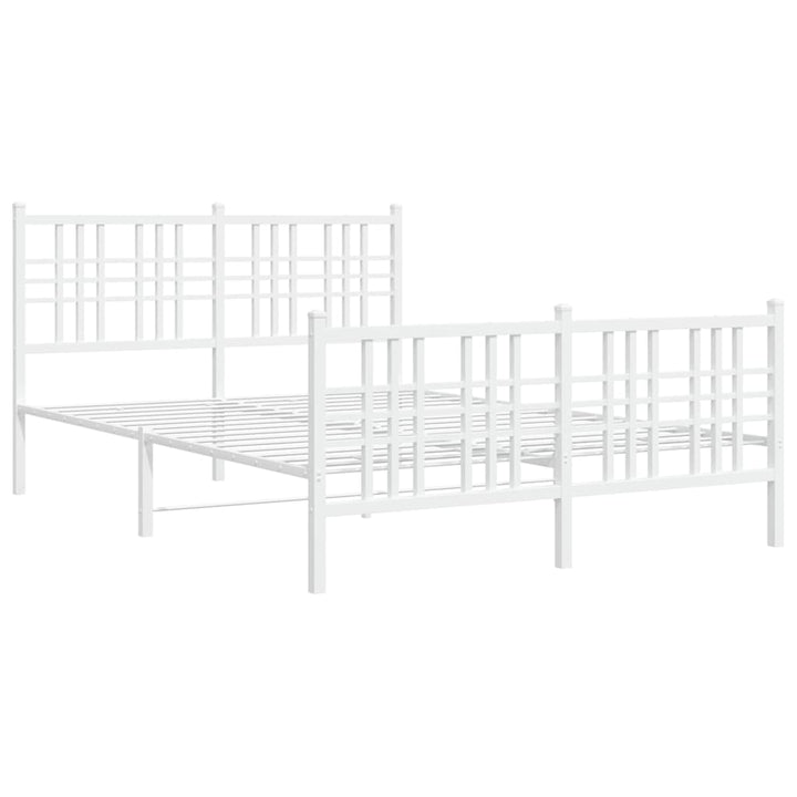sengeramme med sengegavl og fodgærde 120x190 cm metal hvid