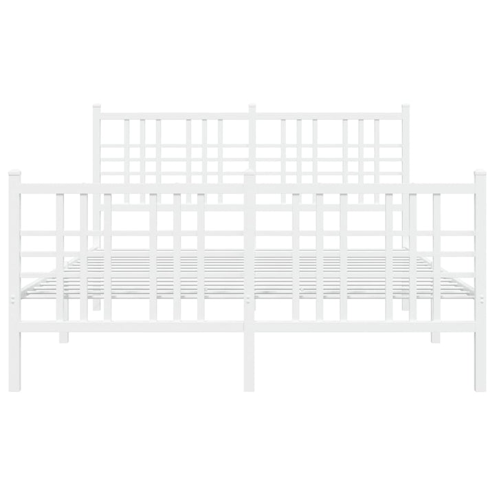sengeramme med sengegavl og fodgærde 120x190 cm metal hvid