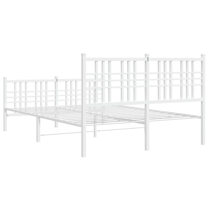 sengeramme med sengegavl og fodgærde 120x190 cm metal hvid